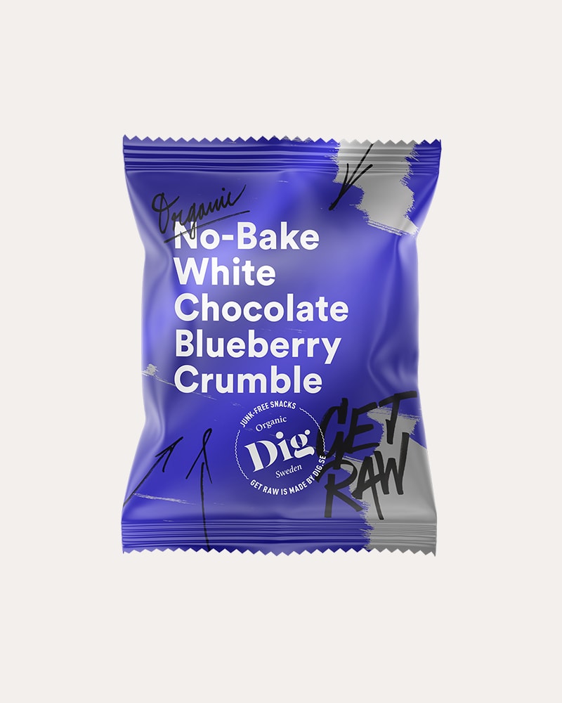 Get Raw Smulpaj No-Bake White Chocolate Blueberry Crumble 12x35g