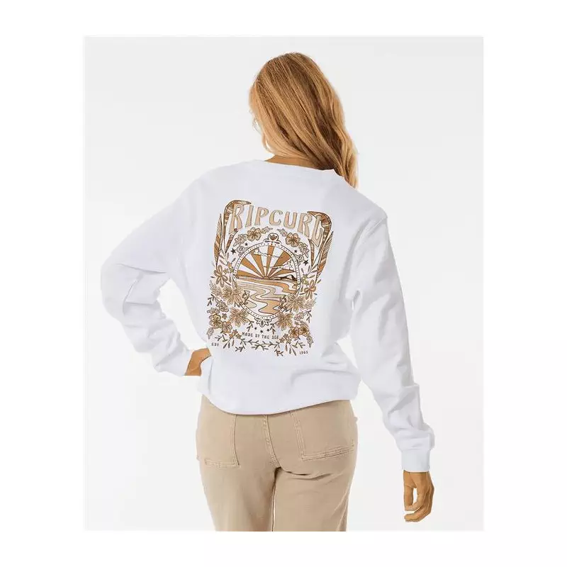 Sweat femme RIPCURL Riptide Relaxed Crew Optical White XL