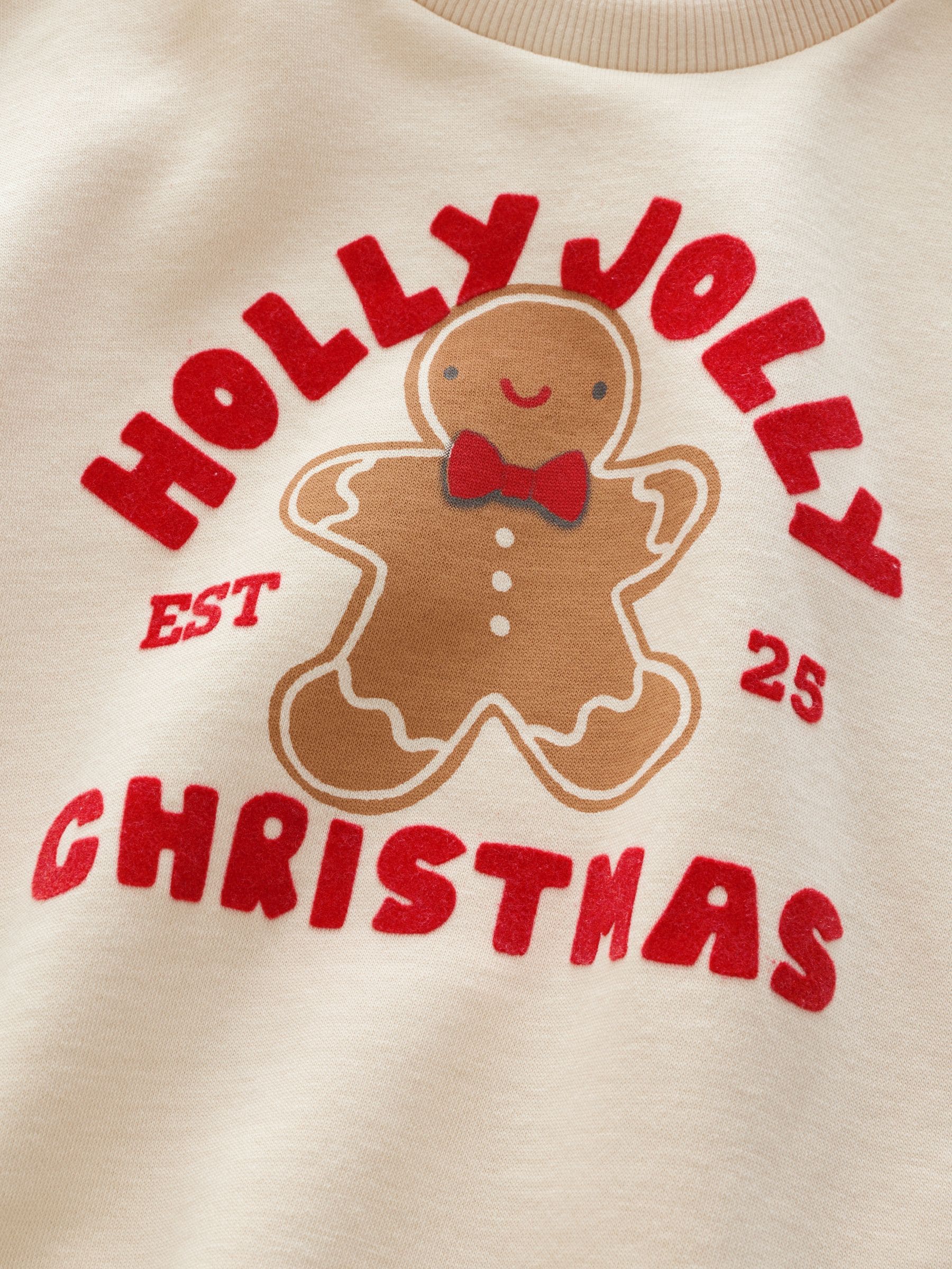 Ecru - Kersttrui met ronde hals (3mnd-7jr)