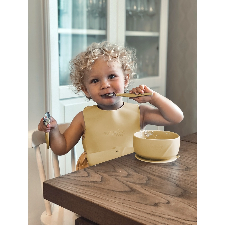 everyday® baby  Esslernschüssel mit Saugfuß Silikon, soft yellow