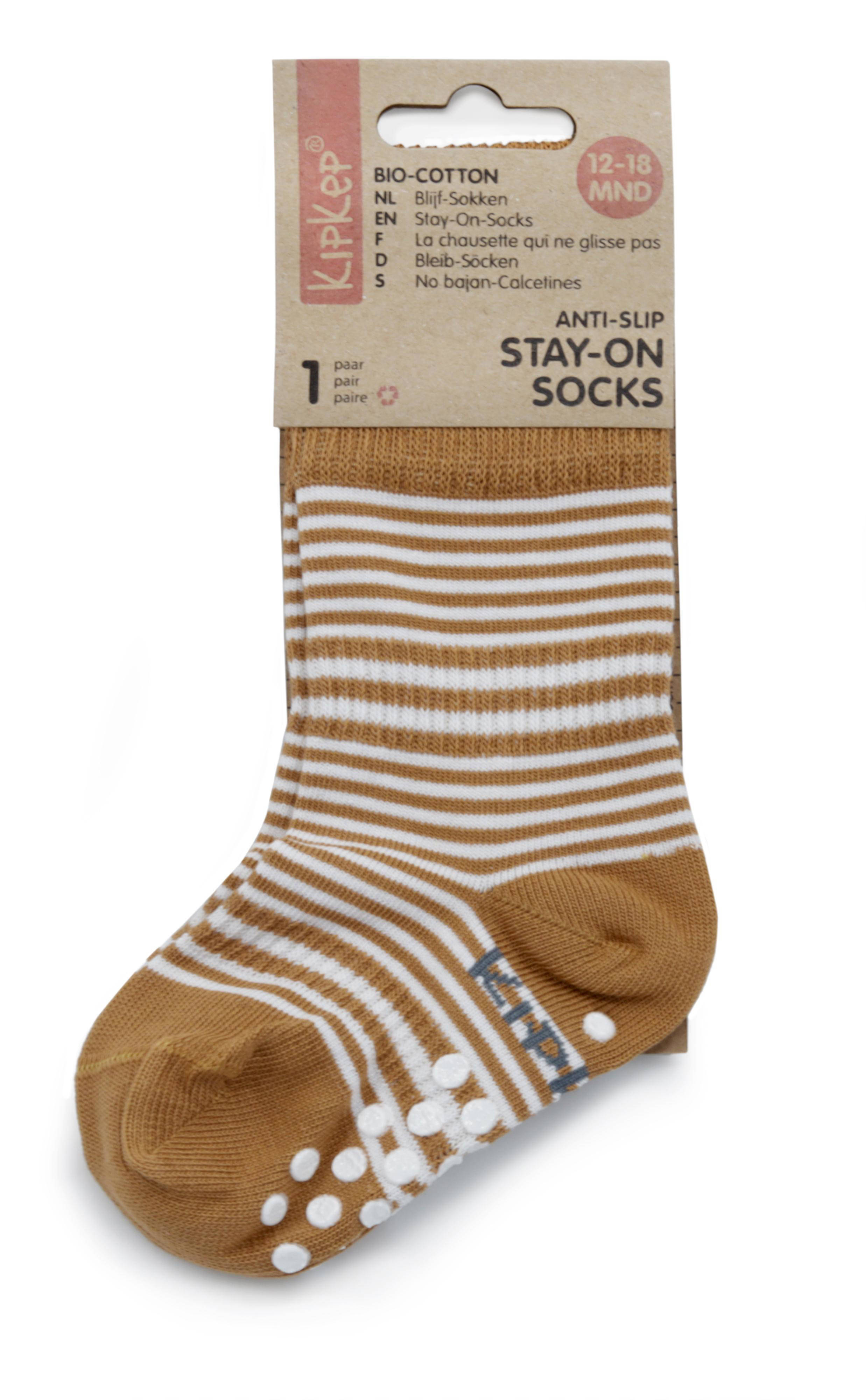 KipKep anti-slip blijf-sokjes 12-18 mnd camel
