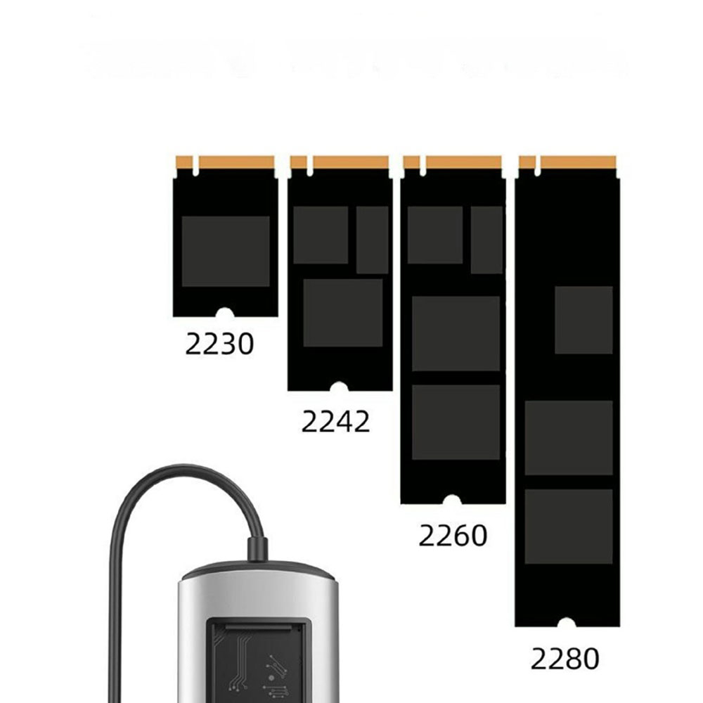 USB C 6 in 1 Multiport Adapter HUB mit USB C (PD) / 3x USB 3.0 / HDMI / SATA, NVME SSD Lesegerät  - Silber