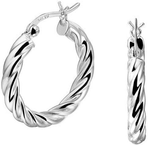 TFT - Gedraaide Buis - Oorringen - Zilver Gerhodineerd - 26x4mm