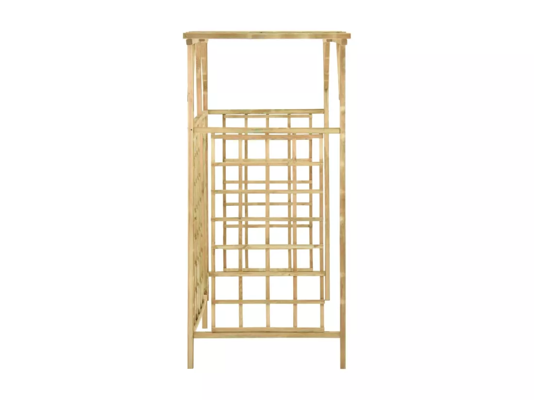 Pergola de jardin pour poubelles triples Bois de pin imprégné