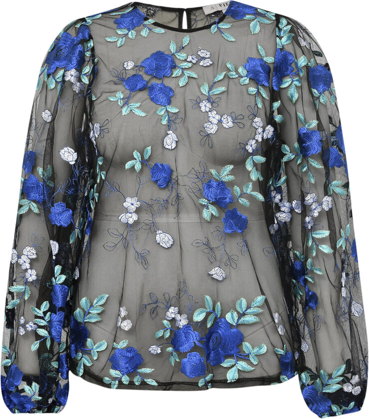 A-VIEW Fuschia blouse Black/blue