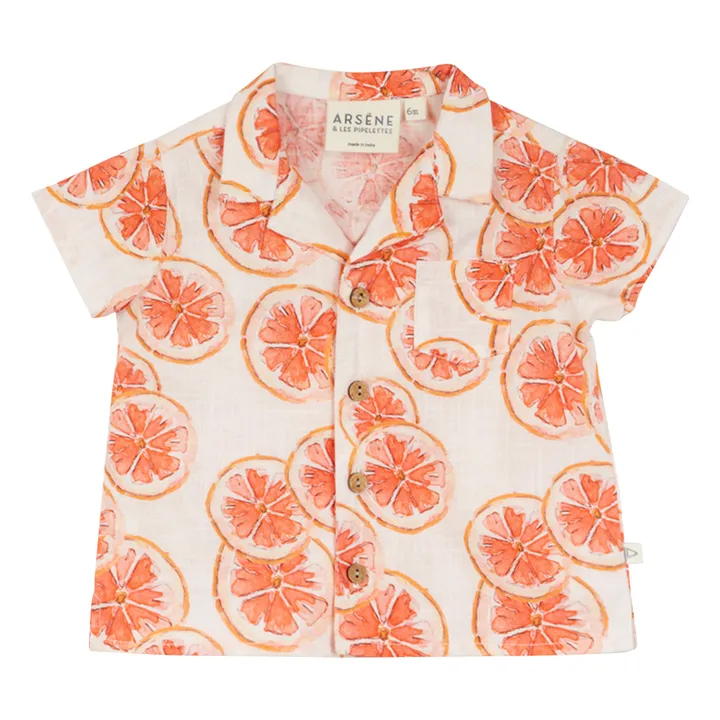 Arsène et Les Pipelettes Chemise Fredo Pamplemousse | Orange