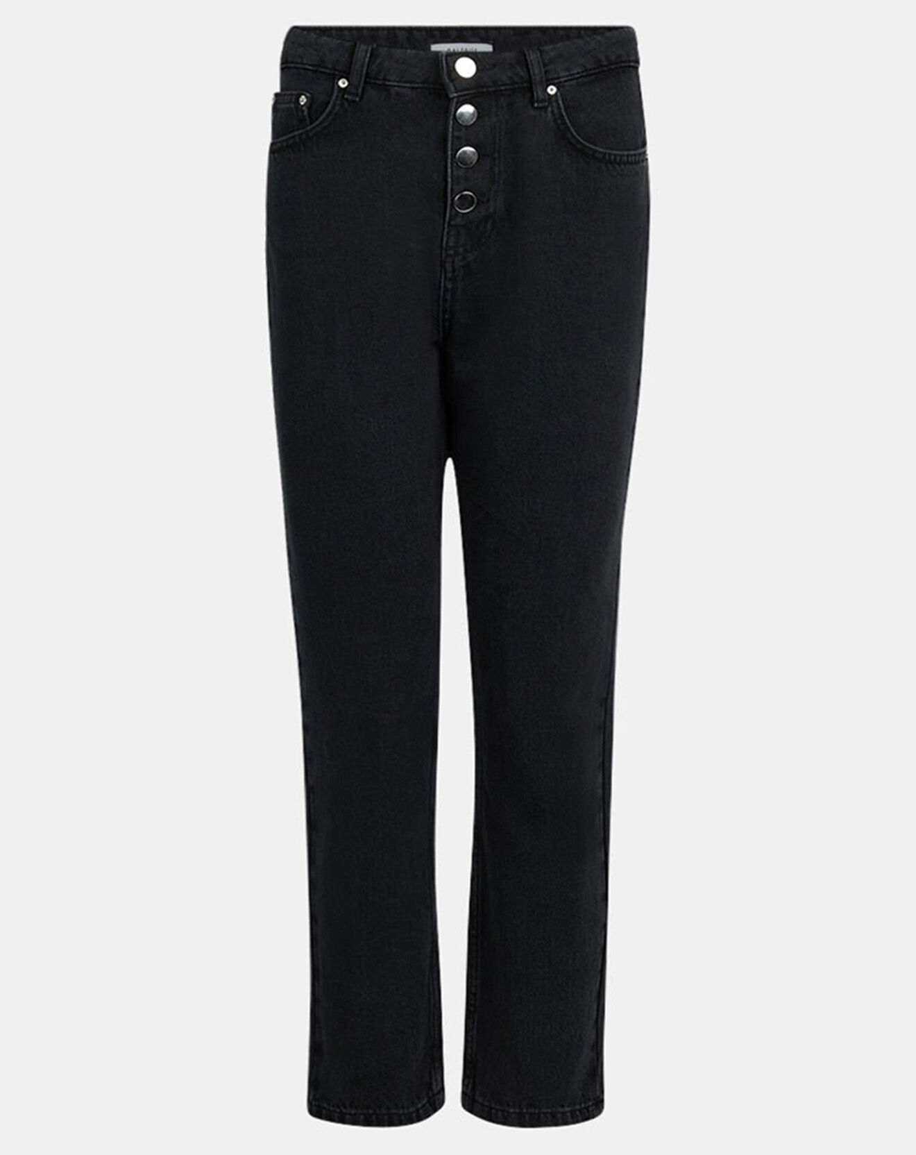 Galeries Lafayette Jean court en Coton Bio Capri boutons noir