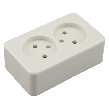 Berker Opbouw Dubbel Stopcontact Wit