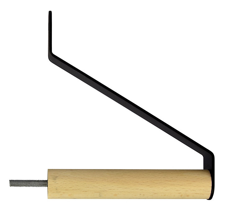 Mini-penderie murale L. 13,3 cm Cime bois brut et métal noir mat