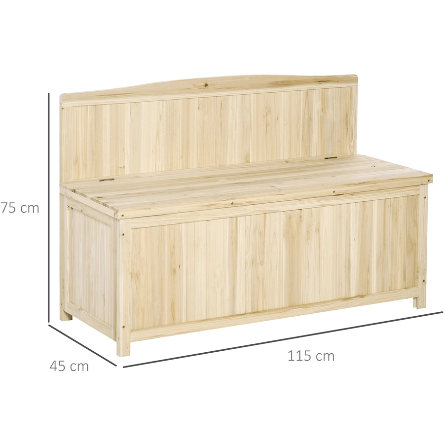 Outsunny Gartenbank mit Stauraum natur