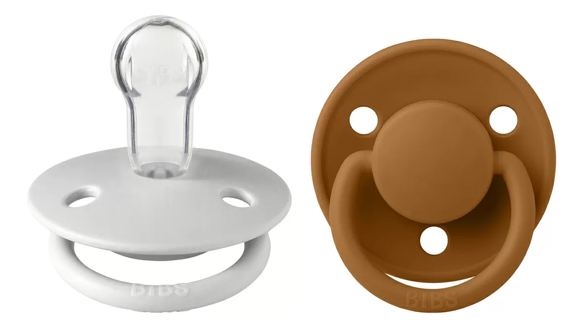 BIBS De Lux Silicone Onesize Haze/Caramel 2 pak