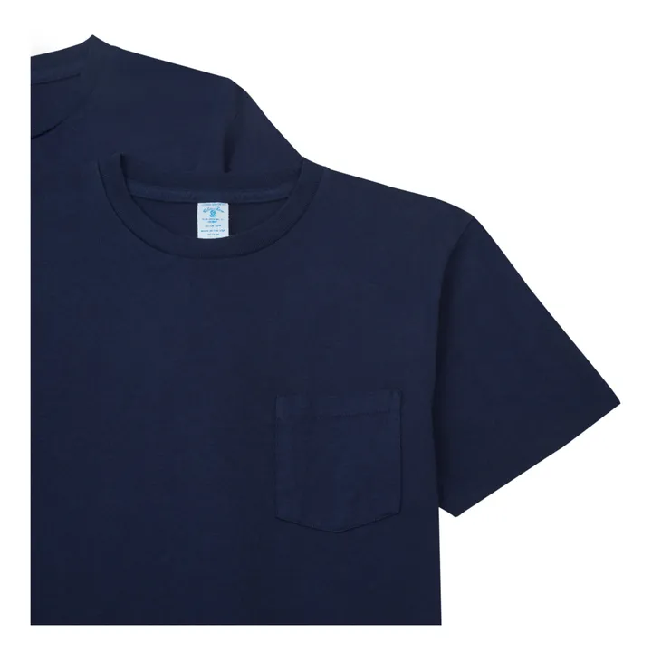 Velva Sheen Pack 2 T-shirts Pocket Coton | Bleu marine