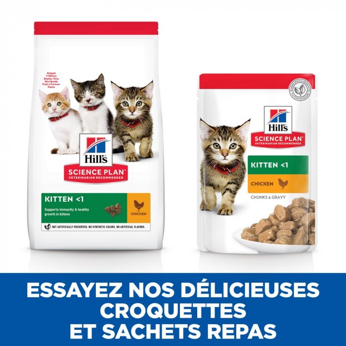 HILL'S Science Plan Kitten en Bouchées au Poulet & à la Dinde – Pâtée pour chaton