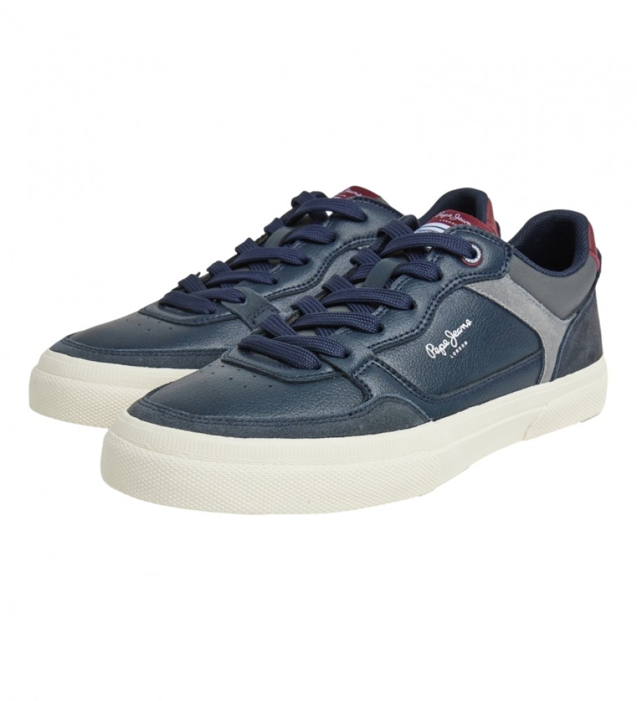 Tênis Pepe Jeans Kenton Masterlow em couro azul-marinho