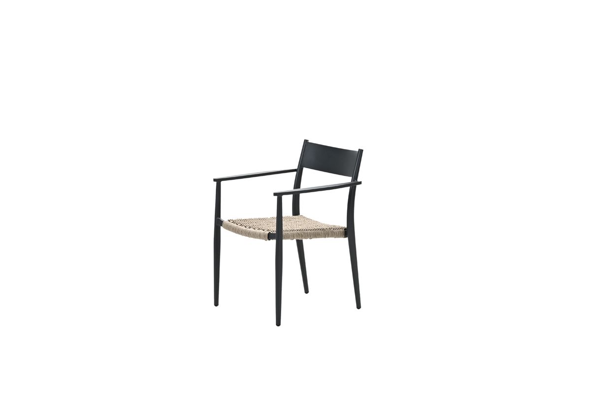 Richmond dining fauteuil -  c.black - natural - merino sand