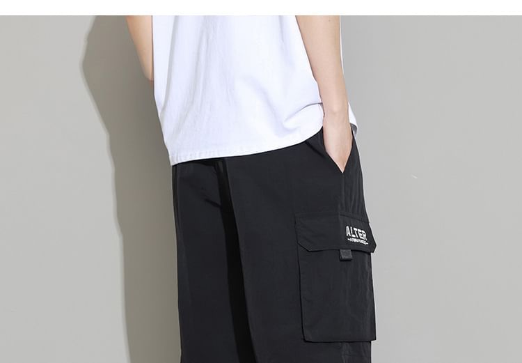 Cowpow - Cargoshorts met middelhoge taille en letters