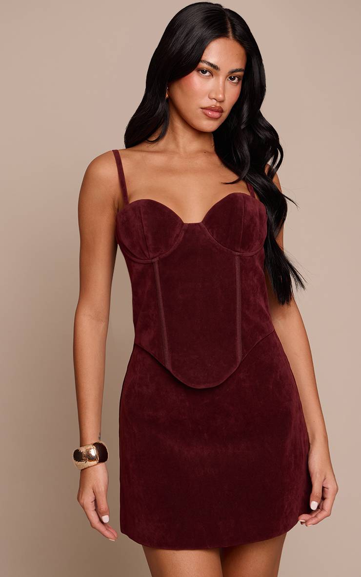Prune Robe Courte Droite En Synthétique Avec Détail Corset