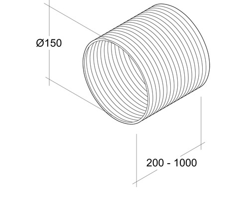 Aluminium flexibele buis Rotheigner NW 150 lengte 1,00 m