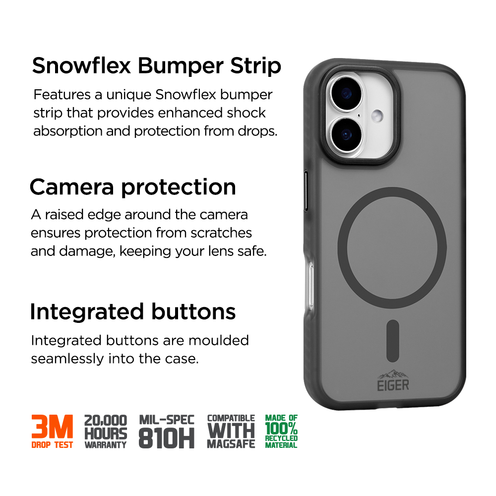 iPhone 17 MagSafe Blizzard Case GRS Schutzhülle aus Recycelten Materialien (EGCA00904) - Schwarz
