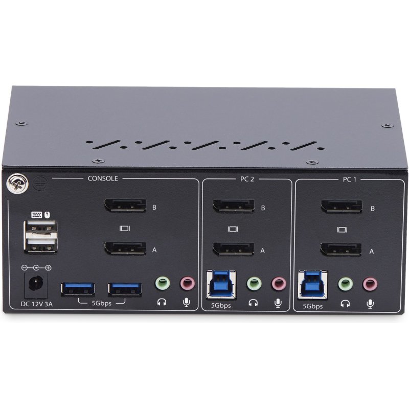 StarTech.com Switch KVM 2 Ports pour Deux Moniteurs, 4K60Hz, 2 Ports USB 5Gbps, 2 Ports USB 2.0 HID - Commutateur KVM DisplayPort avec Commutation par Touches, Conforme TAA - Protection ESD Niveau 3