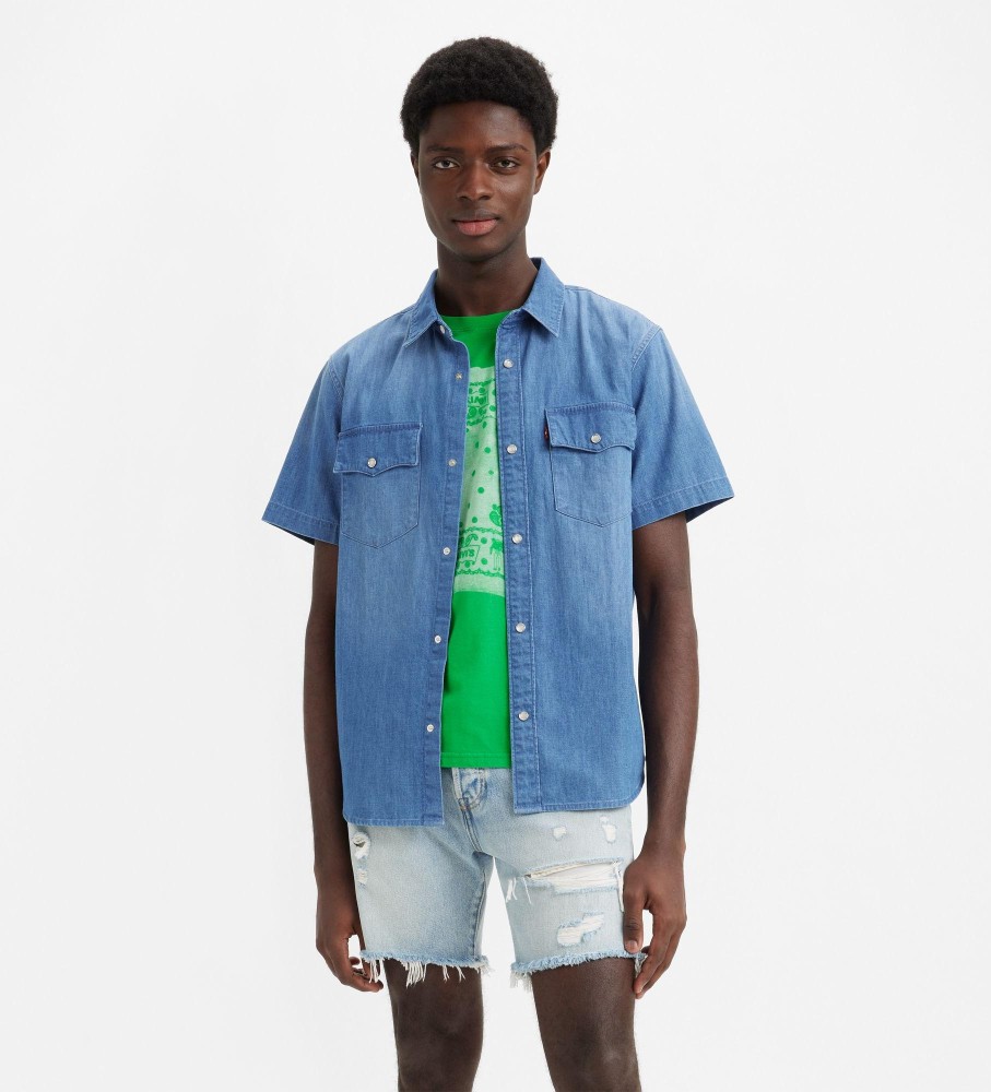 Camisa Levi's Western Relaxed Fit, Azul Escuro