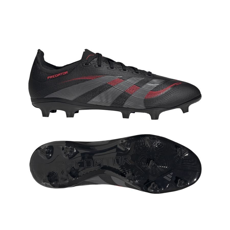 adidas Predator League FG/AG Stealth Victory - Noir/Gris/Lucid Red