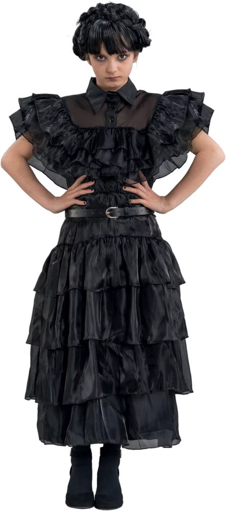 MERCREDI - DEGUISEMENT ROBE DE BAL NOIRE TAILLE 140 CM
