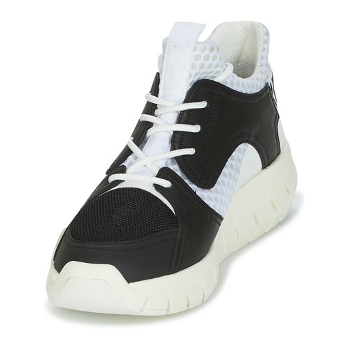 Bikkembergs - FIGHTER 2022 LEATHER - Noir / Blanc