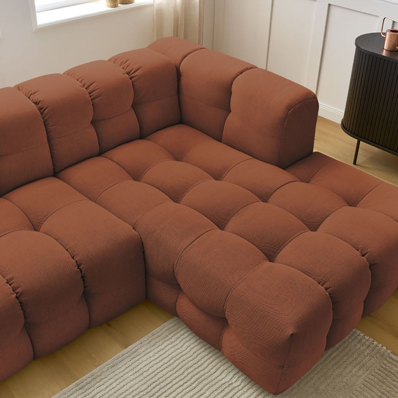 Bobochic Canapé d'angle droit cloud orange - 288x184x75 cm