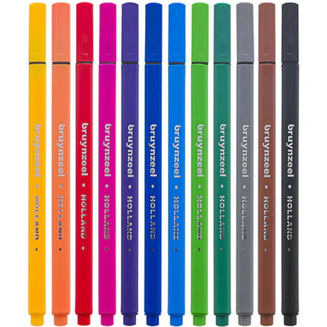 bruynzeel fineliners - multicolor - 12st