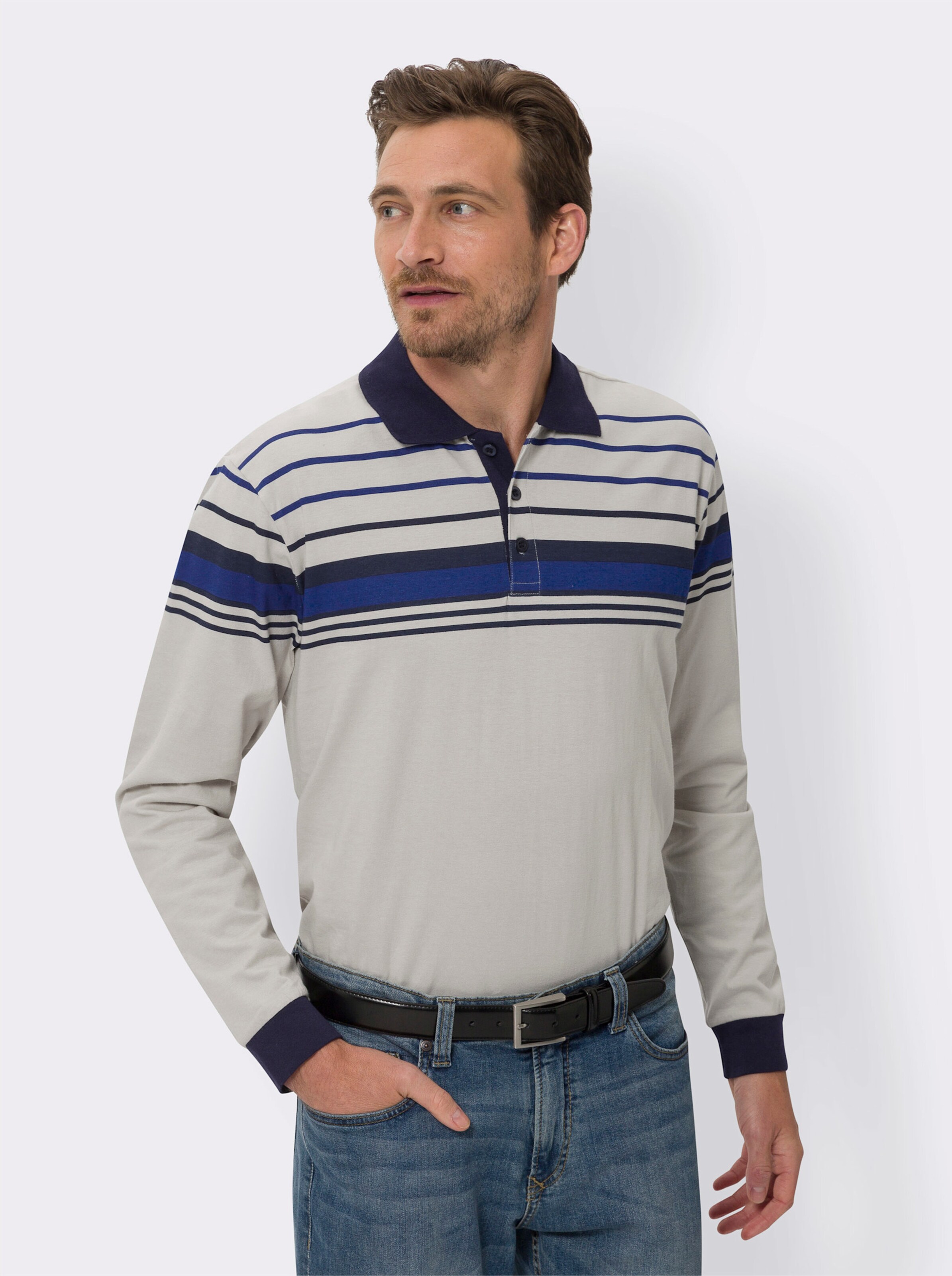 Langarm-Poloshirt