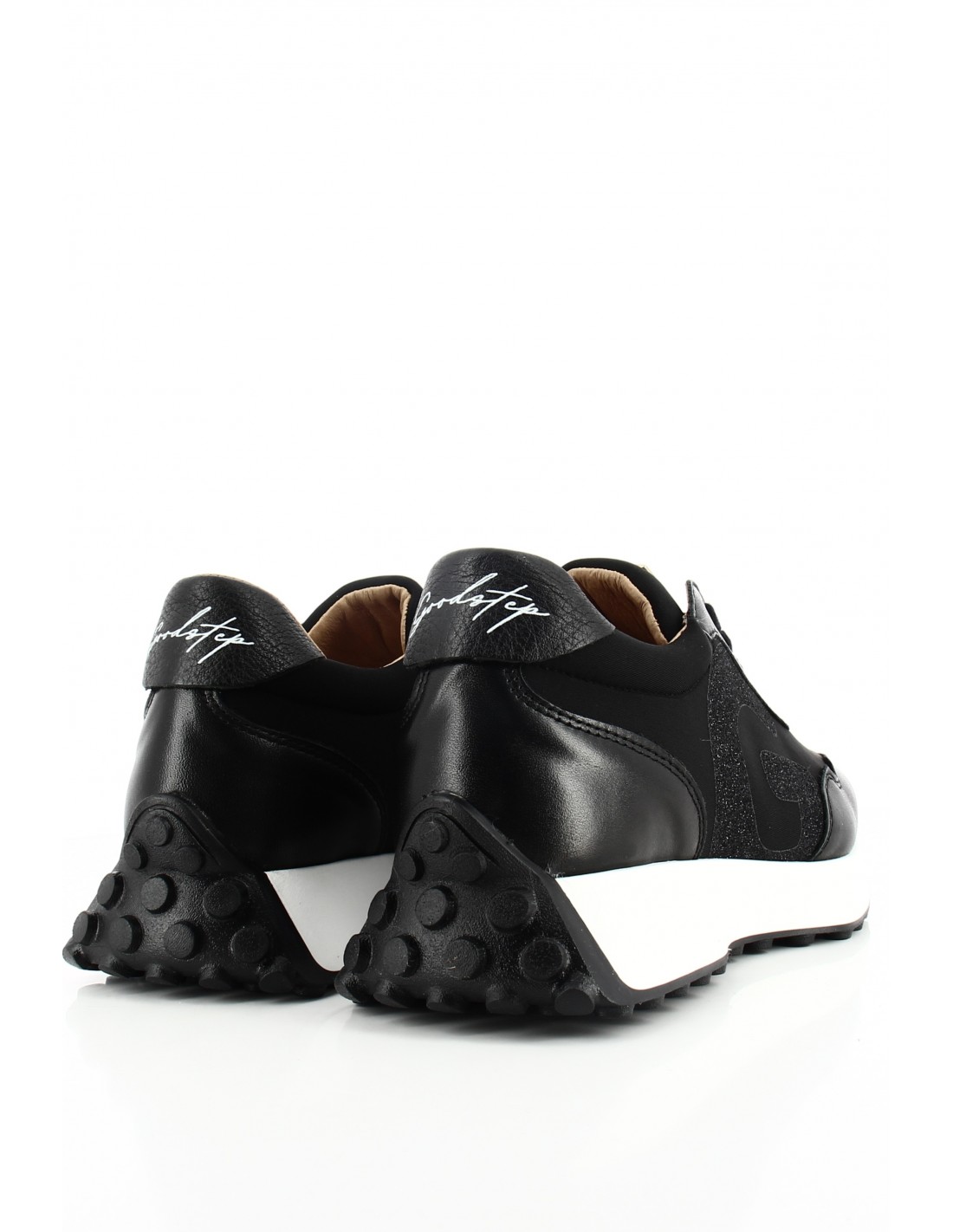 goodstep Baskets de ville Femme Karen Noir Cuir