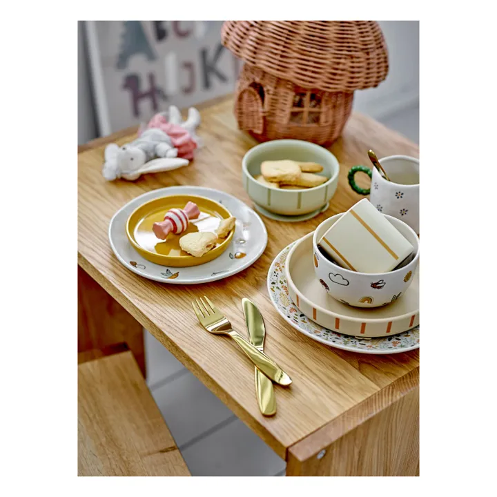 Bloomingville Mini Set vaisselle Agnès en grès | Blanc