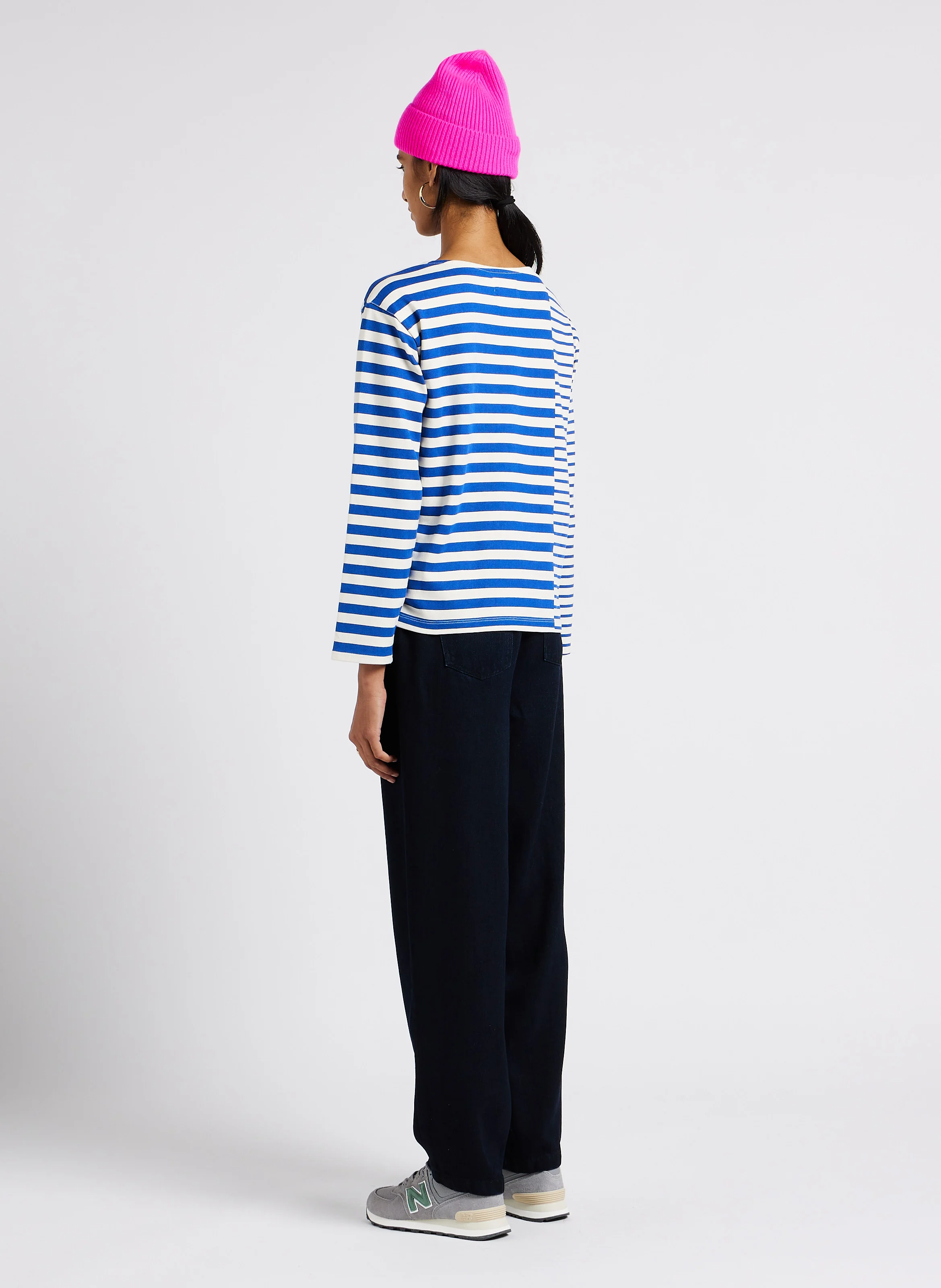 YOLANDA - Pantalon droit taille haute ceinturé| Noir
