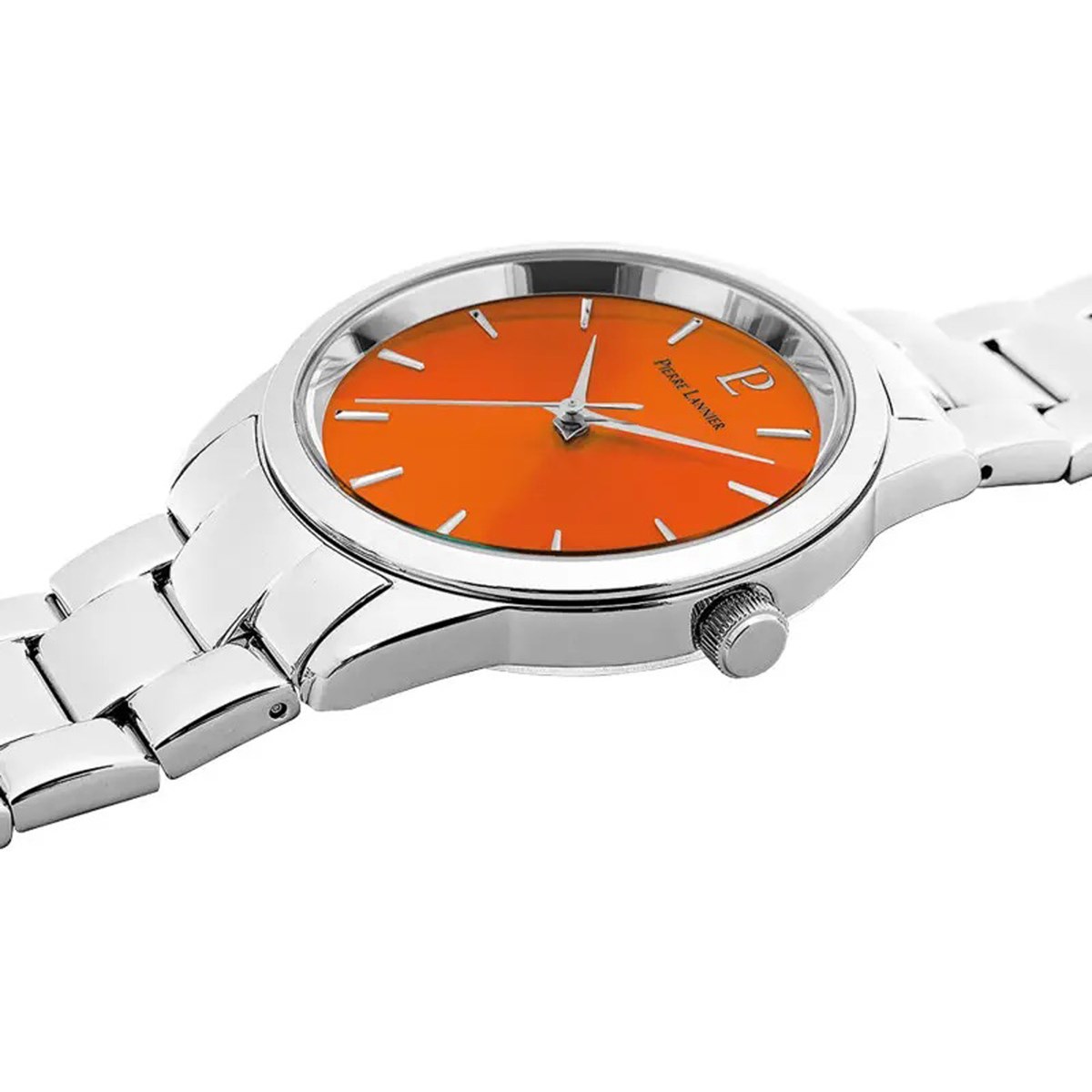 Coffret femme ROXANE Cadran orange bracelet acierPierre Lannier x Les Interchangeables Edition Limitée