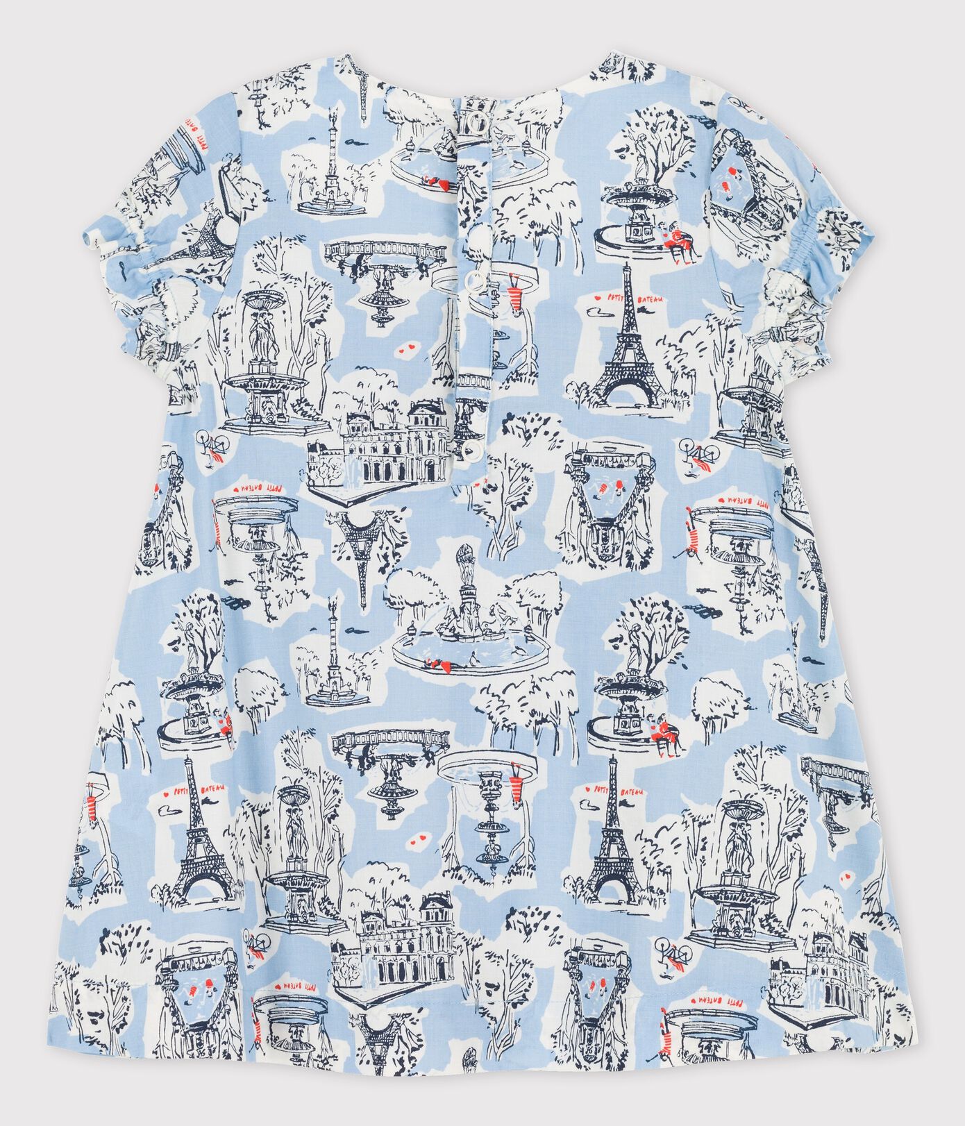Robe imprimée Paris en popeline bébé