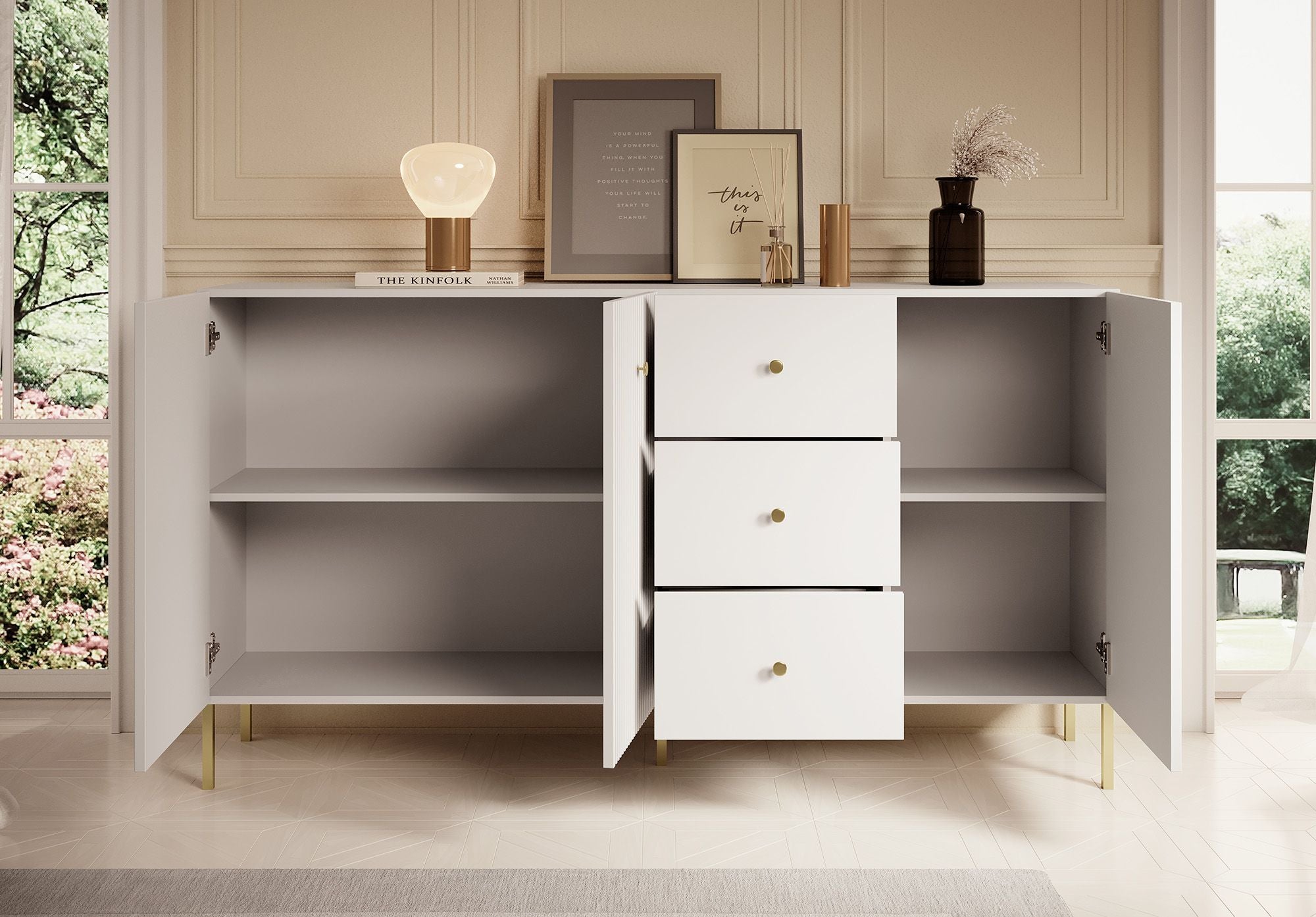 Vermont - Dressoir - Wit - 180x42x98 cm