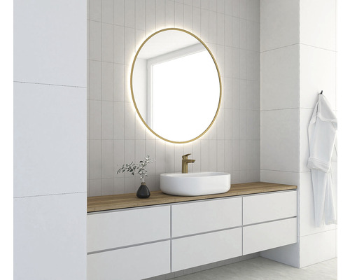 LED-spiegel Ø 60 cm goud