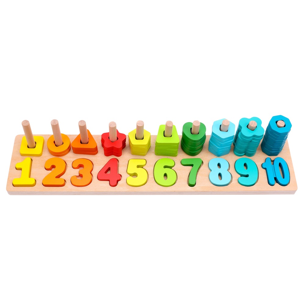 Eichhörnchen-Spielset aus Holz: Zähl- und Stapelset