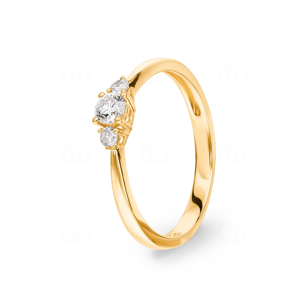 0.25 Karat Diamantring 750/18 K Gelbgold