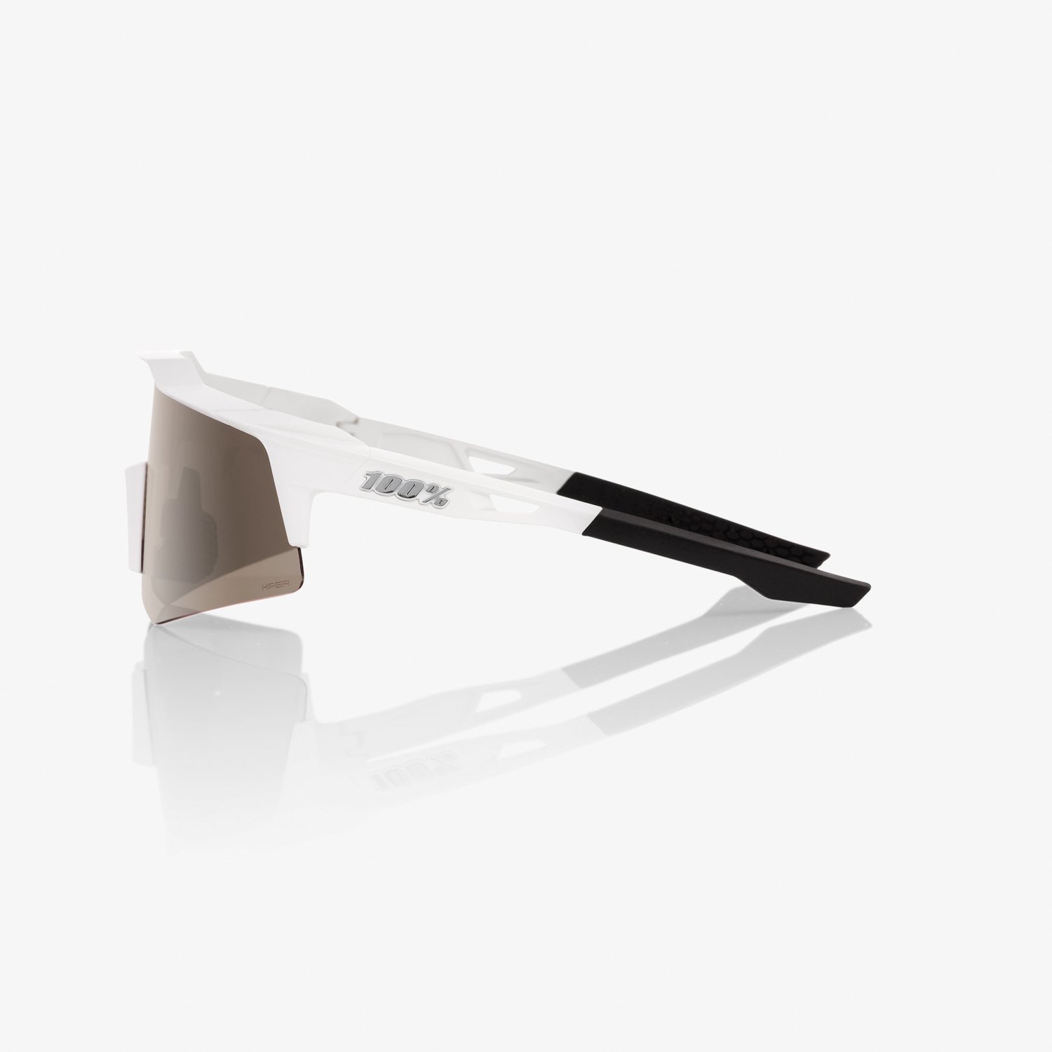 100% Speedcraft XS Sport Zonnebril Mat Wit met HiPER Silver Mirror Lens
