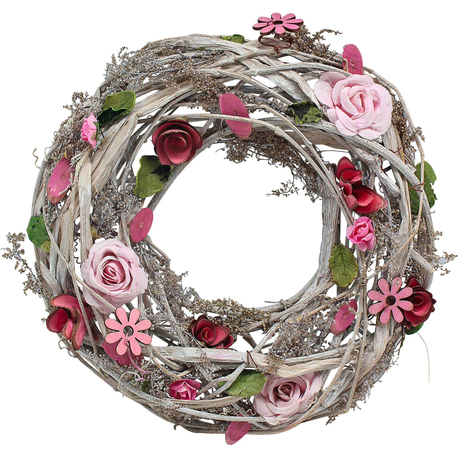Blumenkranz mit rosa Blumen 26 cm