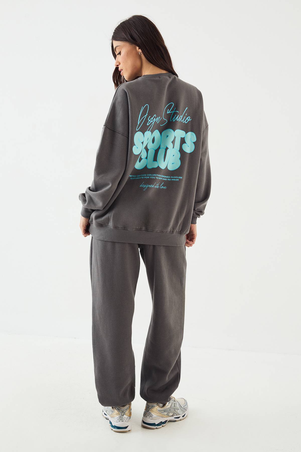 Jogging Oversize à Revers DSGN Studio Sports Bubble Slogan