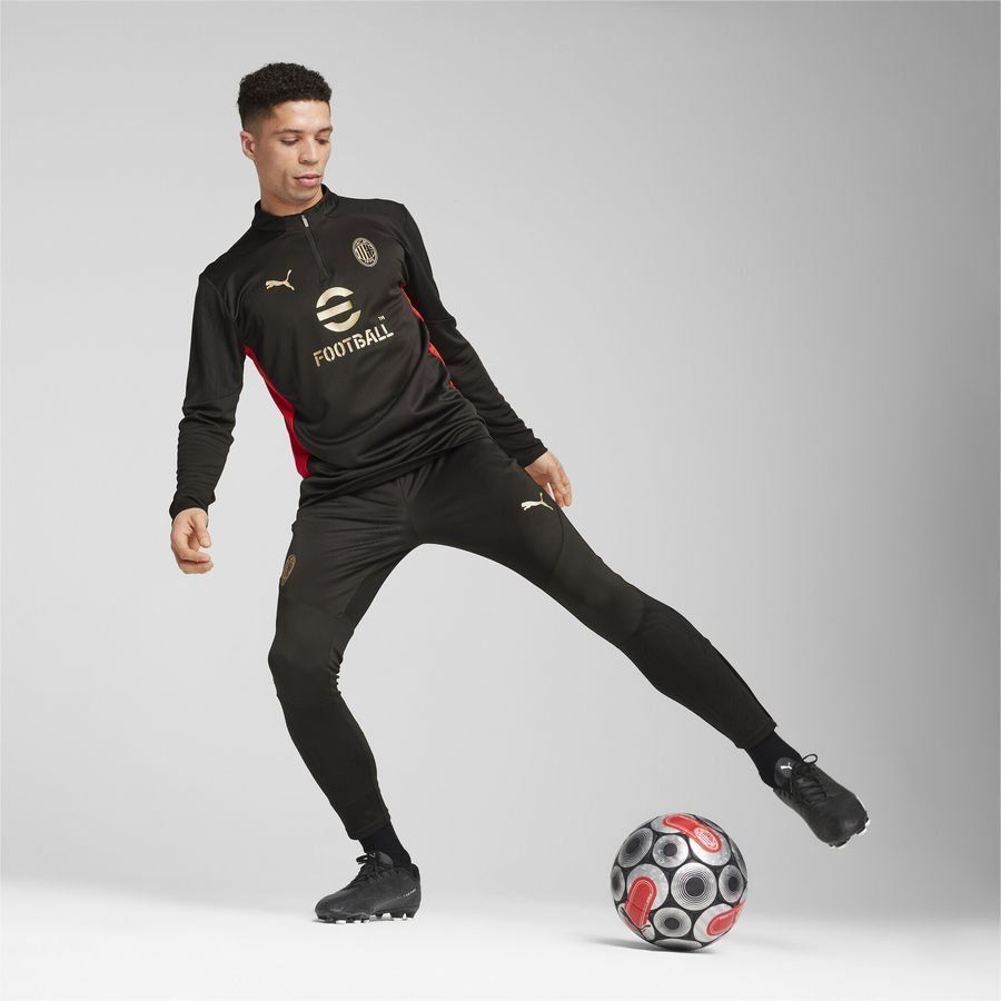 Milan AC Maillot d'Entraînement Fermeture Éclair 1/4 - Noir/For All Time Red