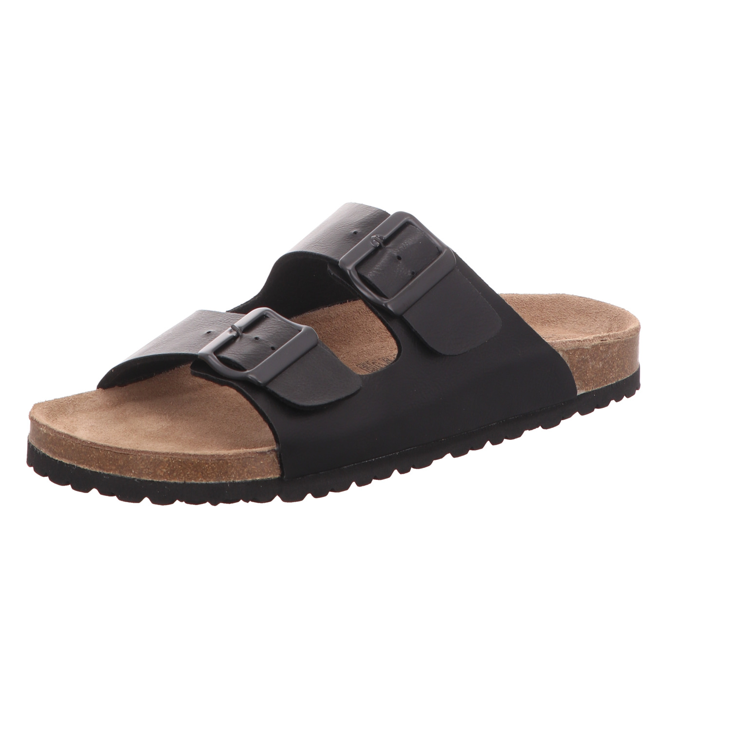 Paulo G. Herren-Pantolette mit Tieffußbett Schwarz