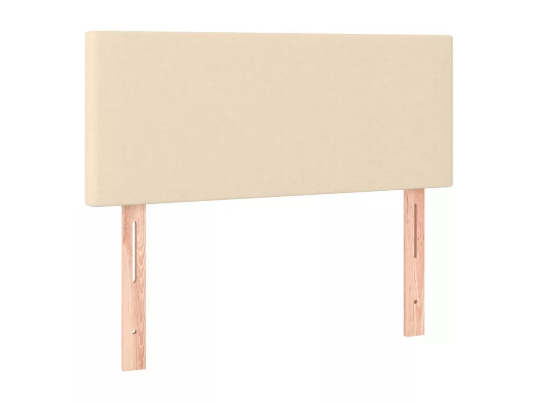 Sommier tapissier avec matelas et LED Crème 90x190 cm Tissu