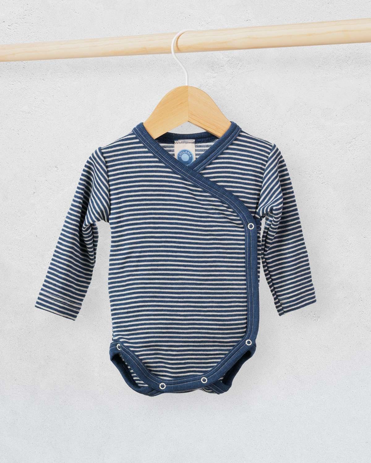 Omslagsbody Ull / Silke – Cosilana, Blå Stripe
