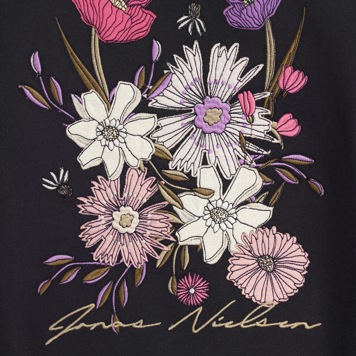 Jonas Nielsen Damen Sweatshirt mit Stickerei dunkelblau