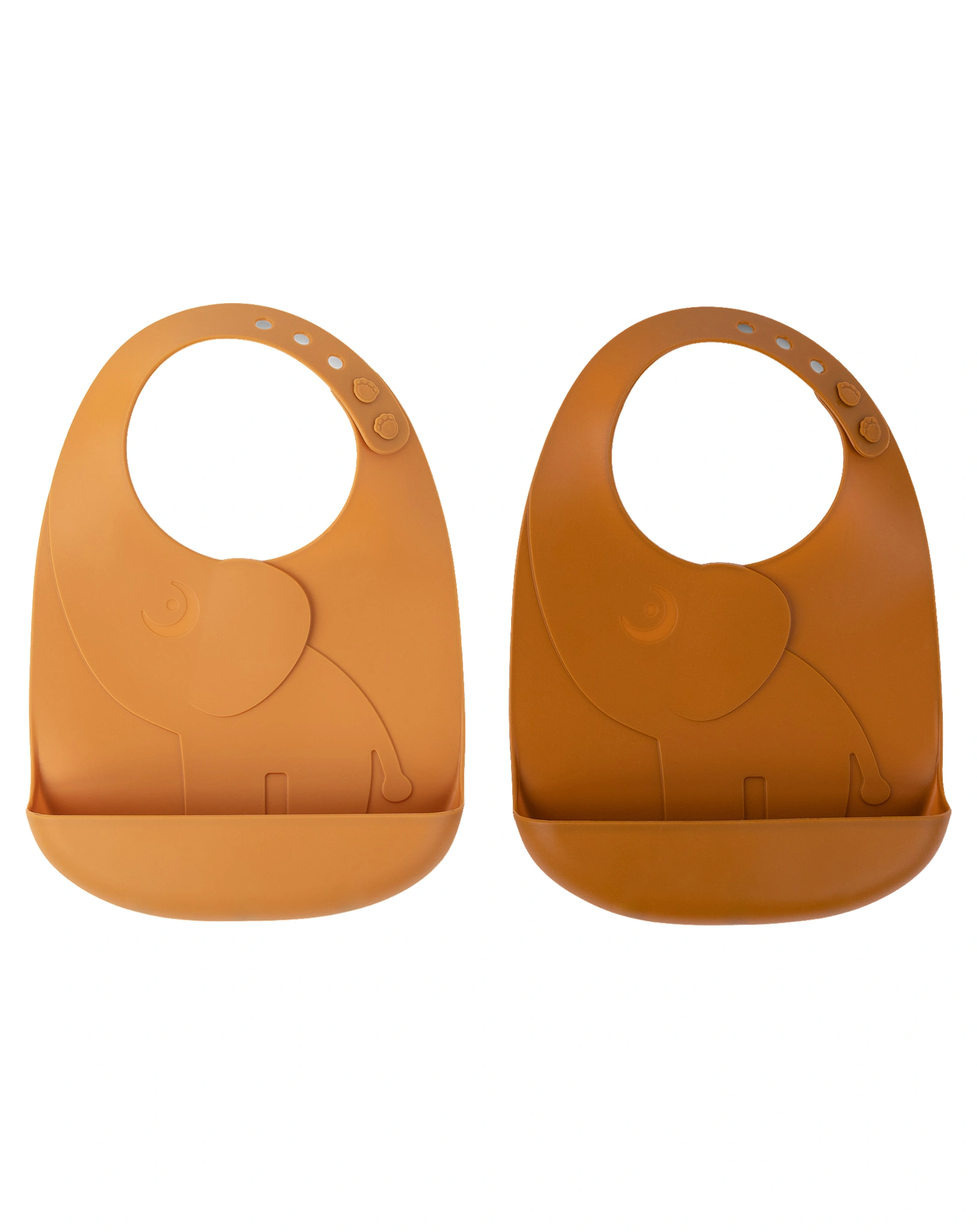 Silikon-Lätzchen PEEKABOO - ELPHEE 2er Pack in senfgelb