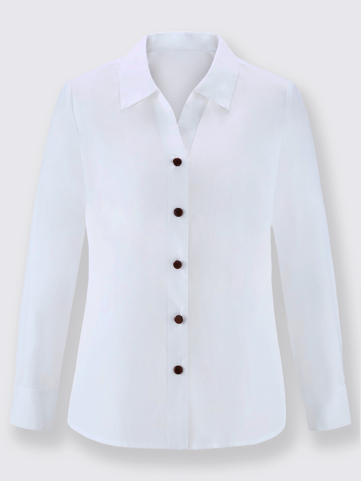 Chemisier coupe classique col chemise manches longues avec boutons contrastés